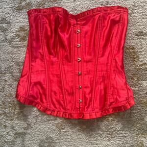 Red satin corset